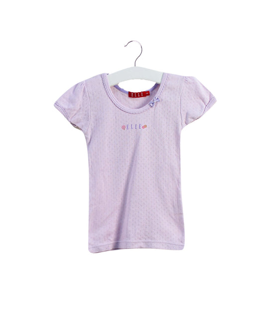 A Purple Short Sleeve Tops from ELLE in size 4T for girl. (Front View)