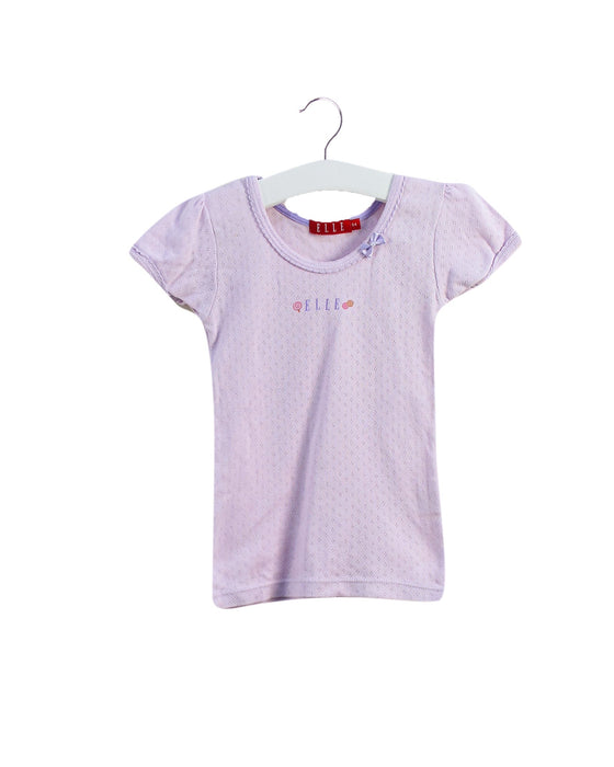 A Purple Short Sleeve Tops from ELLE in size 4T for girl. (Front View)