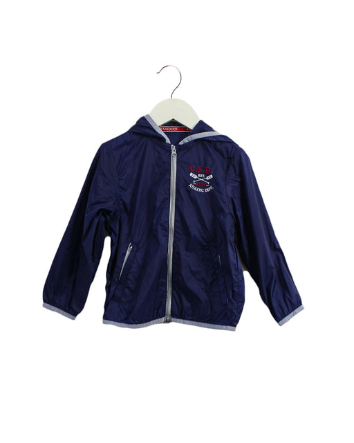 A Navy Lightweight Jackets from Chickeeduck in size 2T for boy. (Front View)