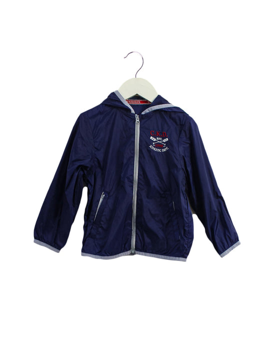 A Navy Lightweight Jackets from Chickeeduck in size 2T for boy. (Front View)