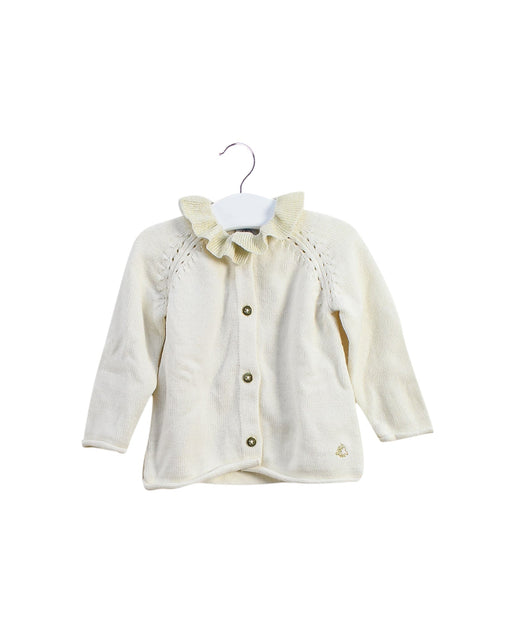 A Ivory Cardigans from Petit Bateau in size 6-12M for girl. (Front View)
