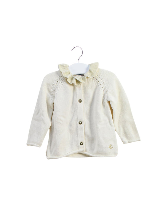 A Ivory Cardigans from Petit Bateau in size 6-12M for girl. (Front View)