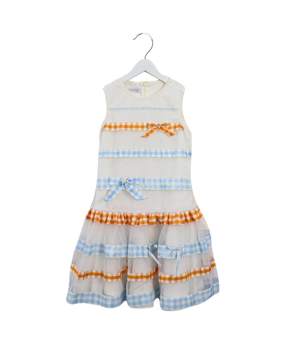 A White Sleeveless Dresses from I Pinco Pallino in size 10Y for girl. (Front View)