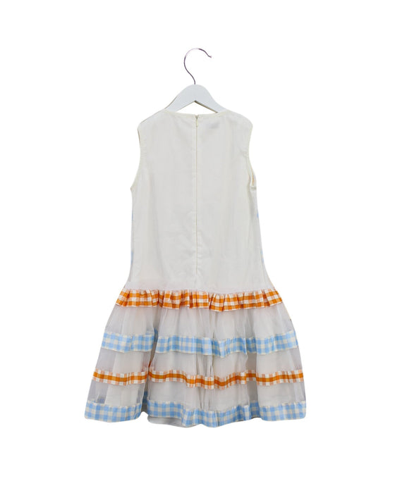 A White Sleeveless Dresses from I Pinco Pallino in size 10Y for girl. (Back View)