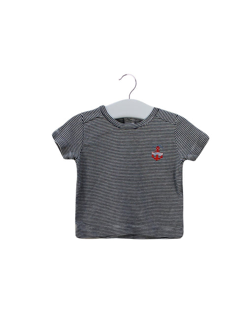 A Black Short Sleeve T Shirts from Petit Bateau in size 3-6M for boy. (Front View)