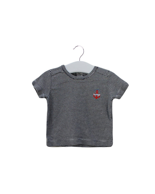 A Black Short Sleeve T Shirts from Petit Bateau in size 3-6M for boy. (Front View)