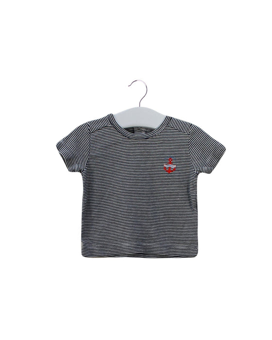 A Black Short Sleeve T Shirts from Petit Bateau in size 3-6M for boy. (Front View)