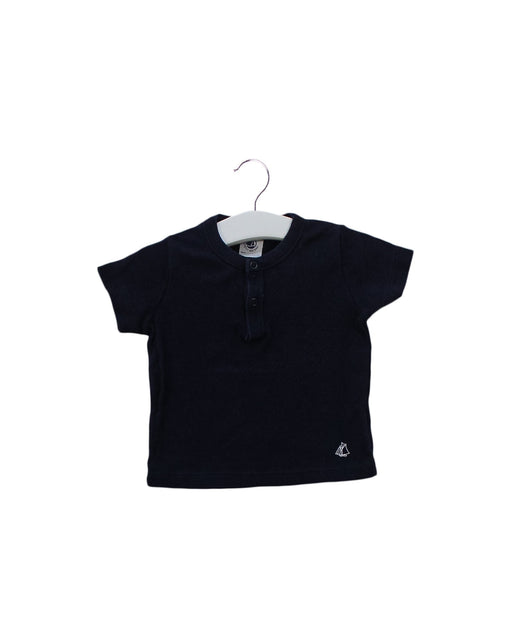 A Navy Short Sleeve T Shirts from Petit Bateau in size 3-6M for boy. (Front View)