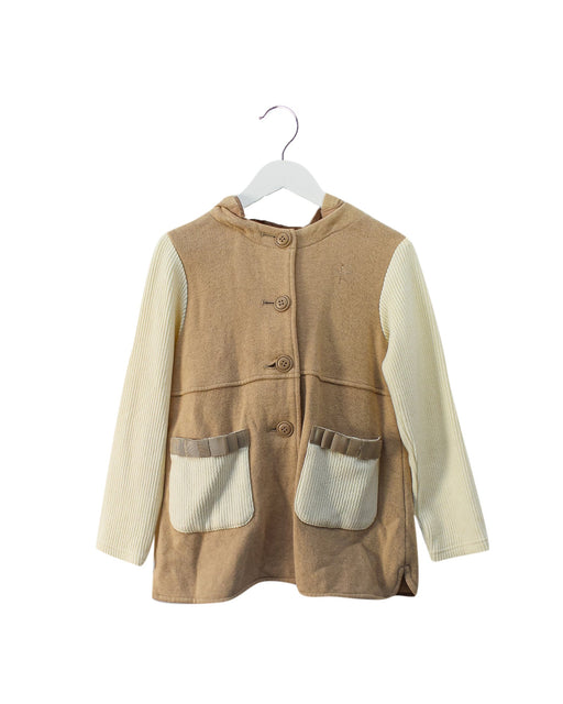 A Beige Cardigans from Kumikyoku in size 5T for girl. (Front View)