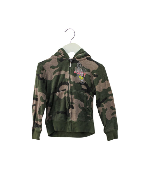 A Green Zippered Sweatshirts from Juicy Couture in size 4T for girl. (Front View)