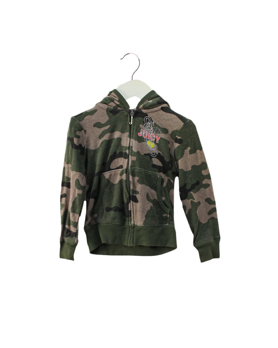 A Green Zippered Sweatshirts from Juicy Couture in size 4T for girl. (Front View)