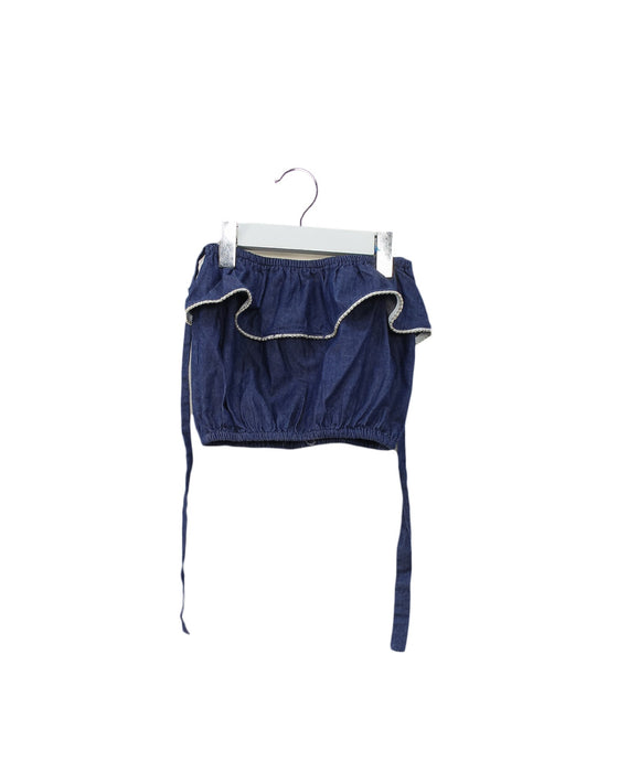 A Blue Sleeveless Tops from Excuse My French in size 2T for girl. (Front View)