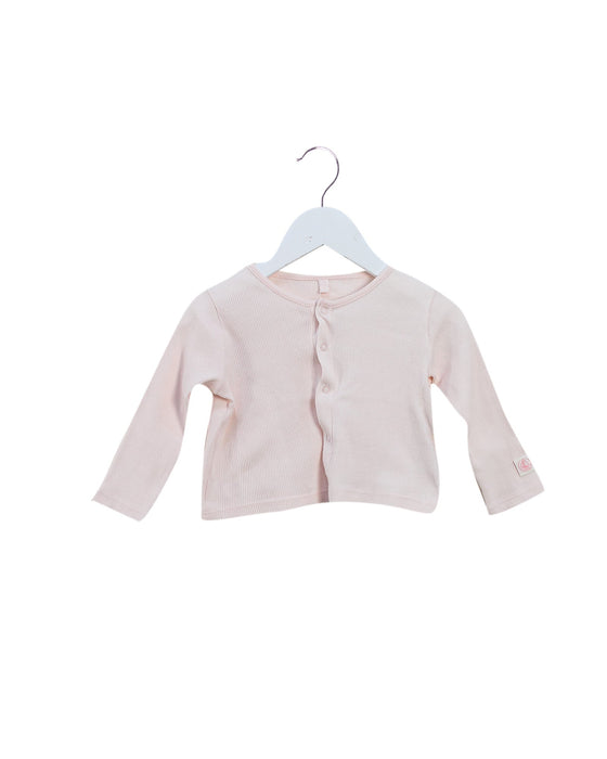 A Pink Cardigans from Petit Bateau in size 6-12M for girl. (Front View)