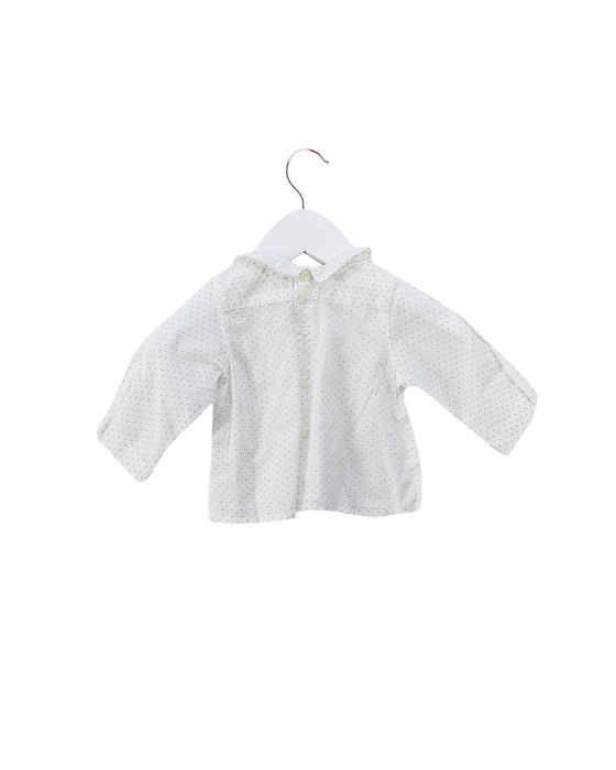 A White Long Sleeve Tops from Bonpoint in size 0-3M for girl. (Back View)