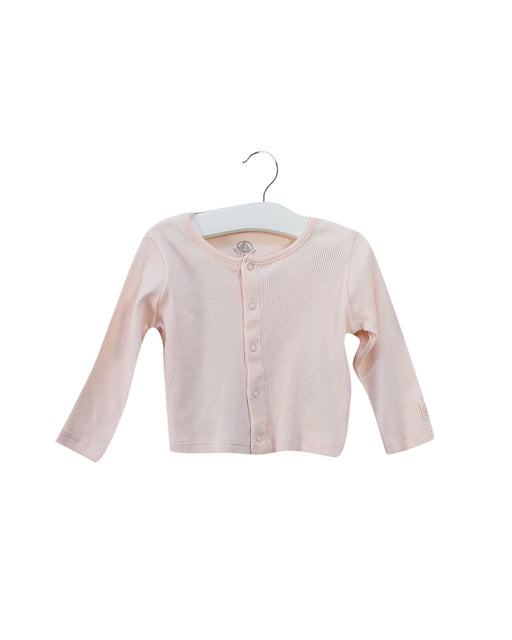 A Pink Long Sleeve Tops from Petit Bateau in size 6-12M for girl. (Front View)