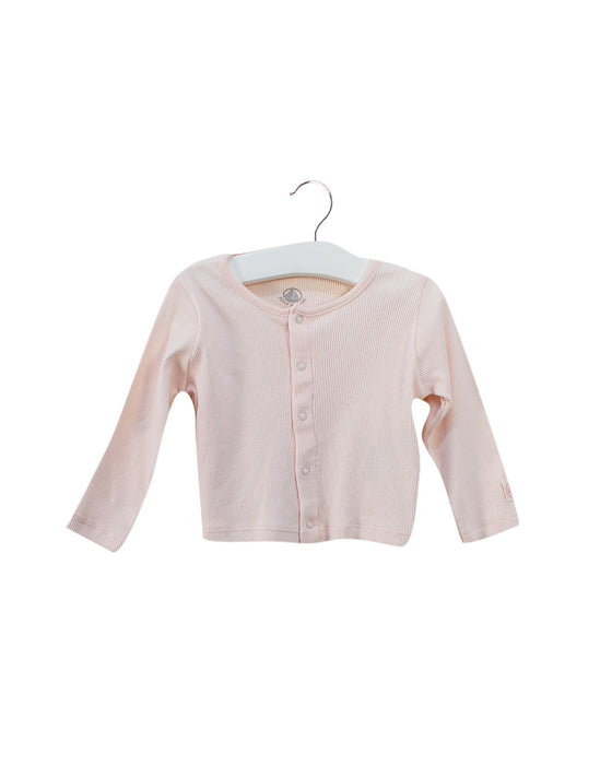 A Pink Long Sleeve Tops from Petit Bateau in size 6-12M for girl. (Front View)