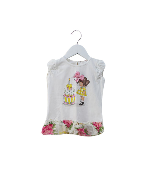 A White Sleeveless Tops from Monnalisa in size 12-18M for girl. (Front View)