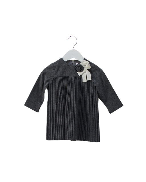 A Grey Long Sleeve Dresses from Il Gufo in size 6-12M for girl. (Front View)