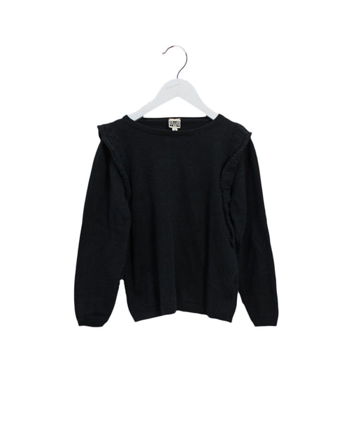 A Black Knit Sweaters from Bonton in size 10Y for girl. (Front View)