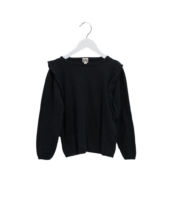 A Black Knit Sweaters from Bonton in size 10Y for girl. (Front View)