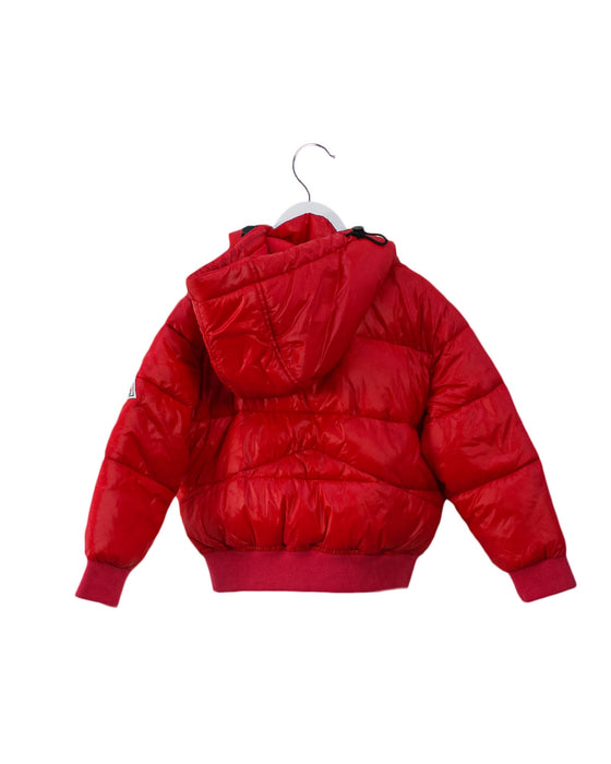 A Red Puffer/Quilted Jackets from Eleven Paris in size 4T for girl. (Back View)