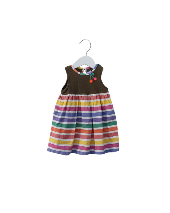 A Brown Sleeveless Dresses from Familiar in size 12-18M for girl. (Front View)