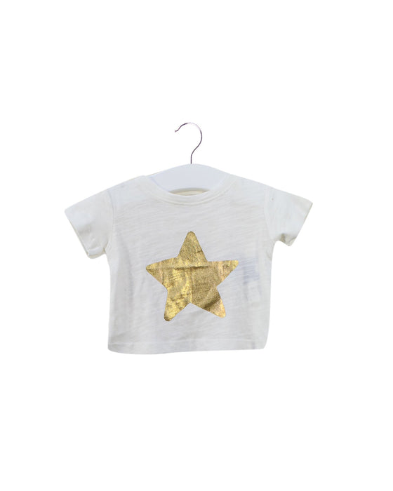 A White Short Sleeve T Shirts from Little Starters in size 0-3M for neutral. (Front View)