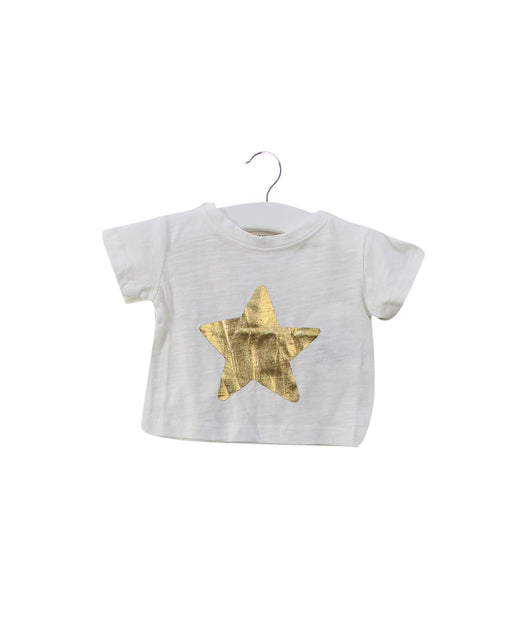 A White Short Sleeve T Shirts from Little Starters in size 0-3M for neutral. (Front View)