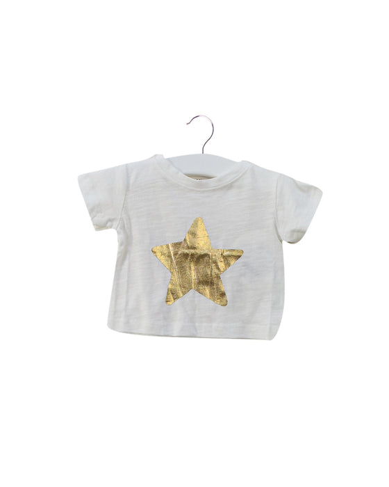 A White Short Sleeve T Shirts from Little Starters in size 0-3M for neutral. (Front View)