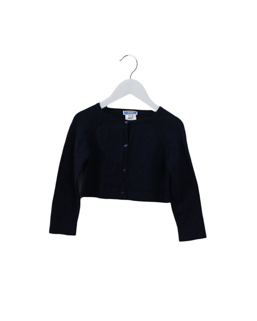 A Navy Cardigans from Jacadi in size 4T for girl. (Front View)
