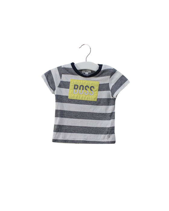 A Navy Short Sleeve T Shirts from Boss in size 3-6M for boy. (Front View)