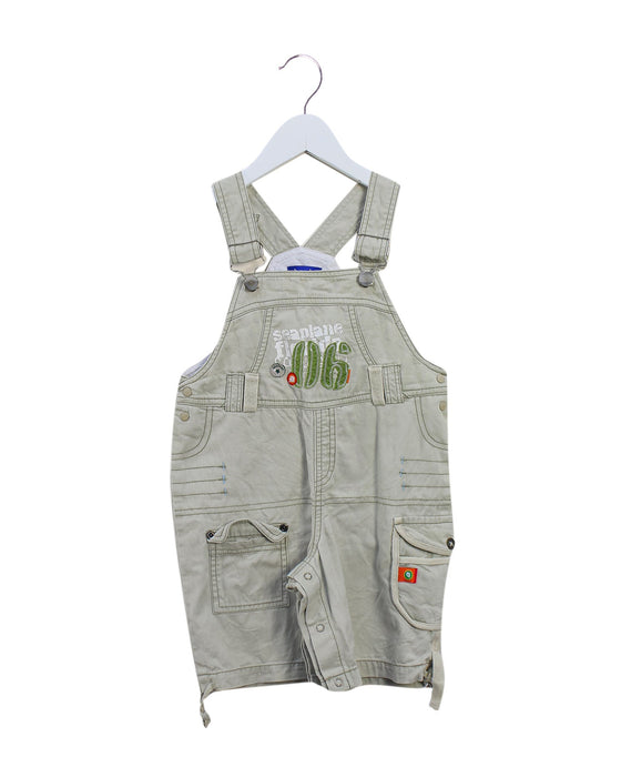 A Beige Long Overalls from Absorba in size 2T for boy. (Front View)