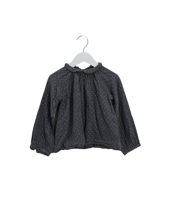 A Grey Long Sleeve Tops from Jacadi in size 3T for girl. (Front View)