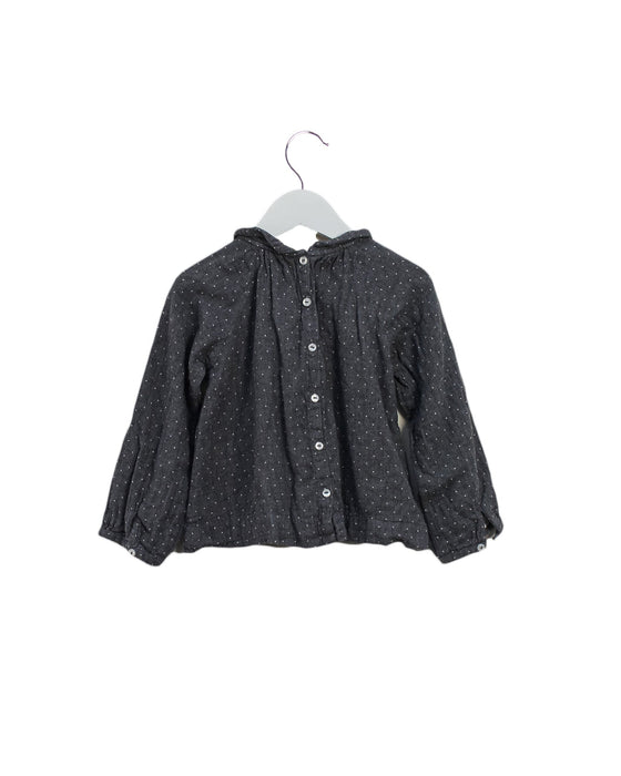A Grey Long Sleeve Tops from Jacadi in size 3T for girl. (Back View)