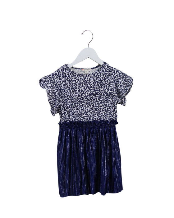 A Navy Short Sleeve Dresses from Crewcuts in size 4T for girl. (Front View)