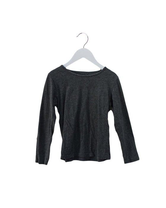 A Grey Long Sleeve Tops from As Know As Ponpoko in size 4T for girl. (Front View)