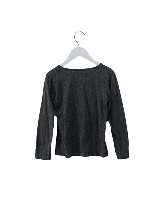A Grey Long Sleeve Tops from As Know As Ponpoko in size 4T for girl. (Back View)