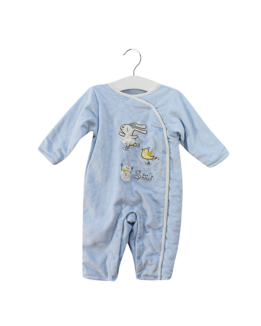 A Blue Long Sleeve Jumpsuits from Chickeeduck in size 3-6M for neutral. (Front View)