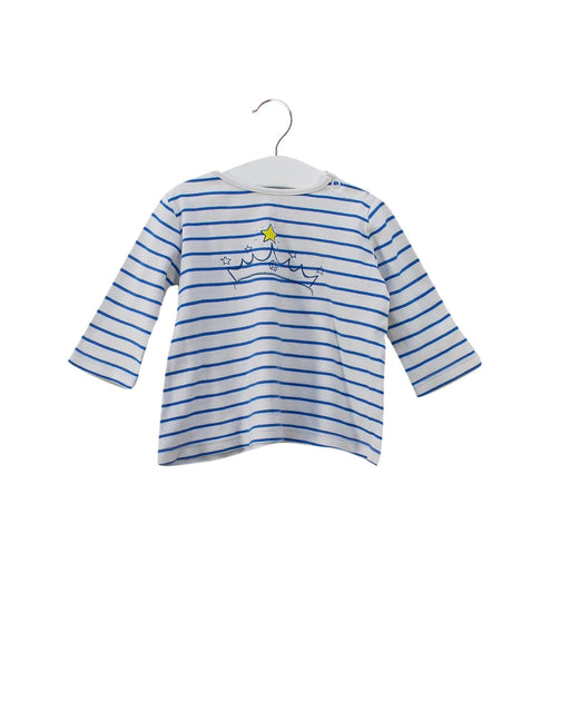 A White Long Sleeve Tops from Mides in size 6-12M for boy. (Front View)