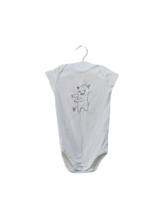A White Short Sleeve Bodysuits from Stella McCartney in size 0-3M for girl. (Front View)