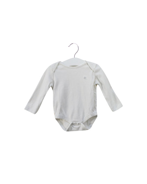 A White Long Sleeve Bodysuits from The Little White Company in size 0-3M for girl. (Front View)