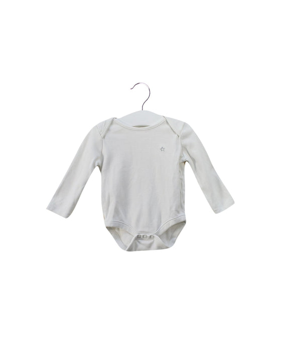 A White Long Sleeve Bodysuits from The Little White Company in size 0-3M for girl. (Front View)