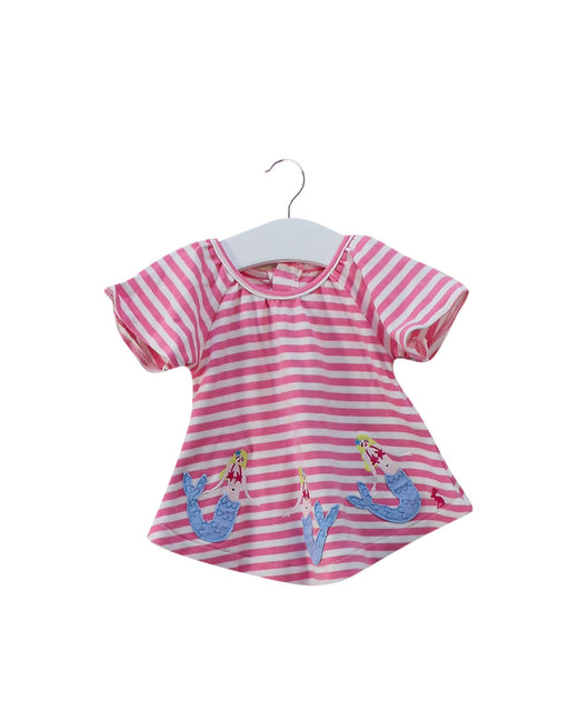 A Pink Short Sleeve Tops from Joules in size 0-3M for girl. (Front View)