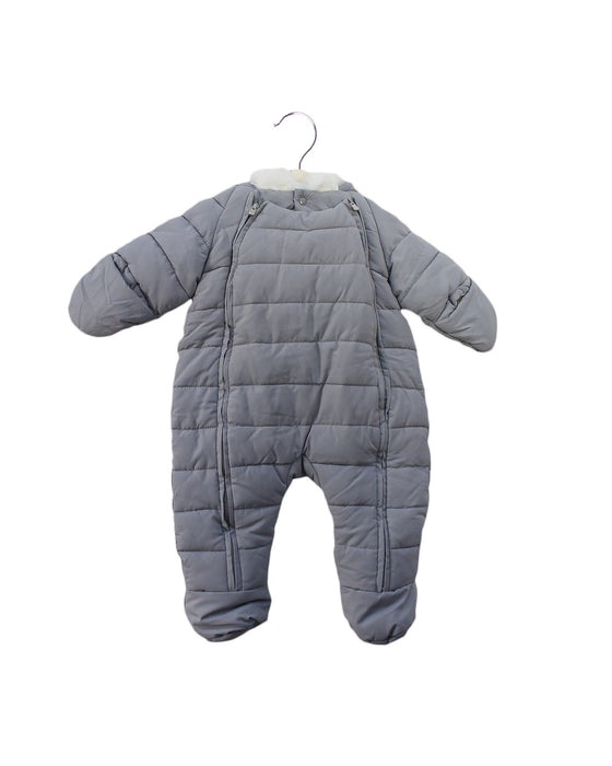 A Grey Long Sleeve Jumpsuits from Jacadi in size 0-3M for girl. (Front View)