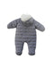 A Grey Long Sleeve Jumpsuits from Jacadi in size 0-3M for girl. (Back View)