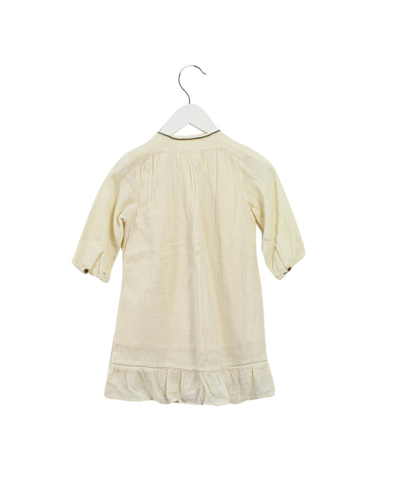 A Ivory Long Sleeve Dresses from Sunset Limonade in size 4T for girl. (Back View)