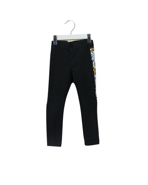 A Black Leggings from Crewcuts in size 4T for girl. (Front View)
