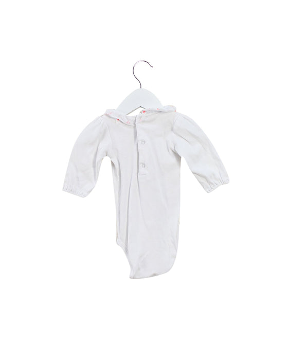 A White Long Sleeve Bodysuits from Bout'Chou in size 0-3M for girl. (Back View)
