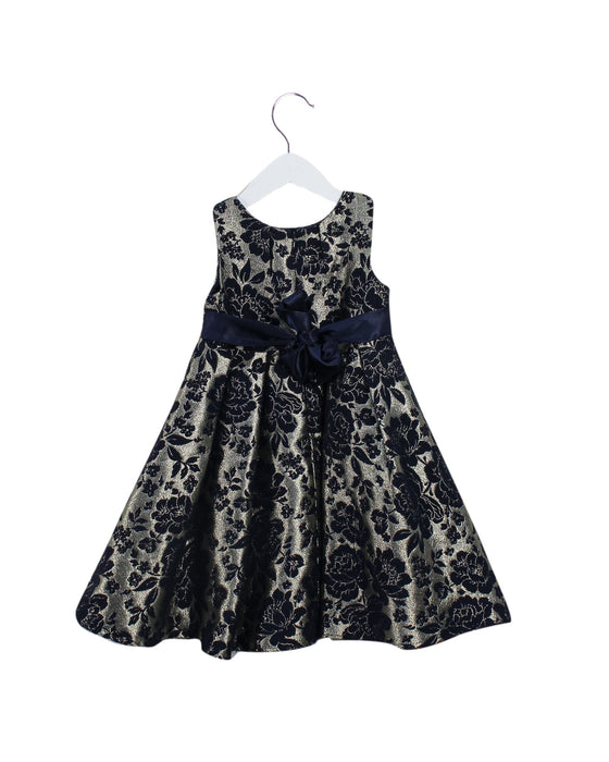 A Navy Sleeveless Dresses from Monsoon in size 3T for girl. (Back View)
