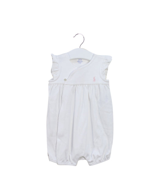 A White Rompers from Ralph Lauren in size 3-6M for girl. (Front View)